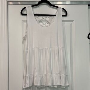 Torrid White Lace Back Tank Top